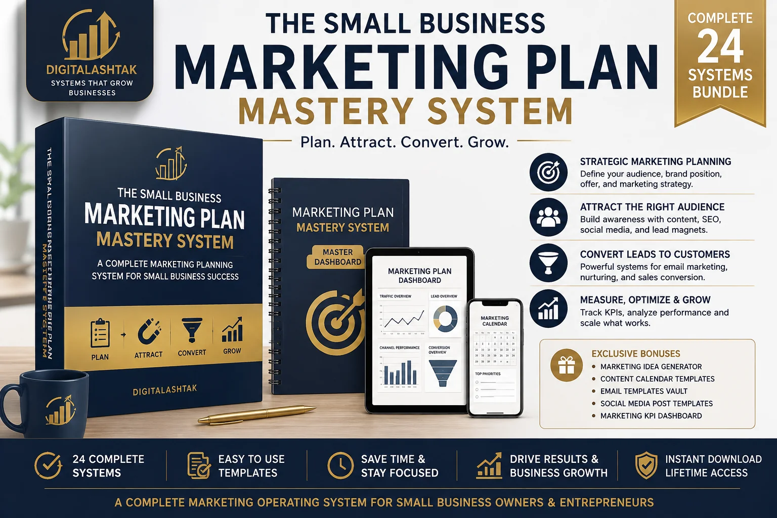 The Small Business Marketing Plan Mastery System — A Practical Marketing Operating System to Define Your Audience, Build a Focused Strategy, Generate Leads, Convert Customers, Measure Performance & Grow
