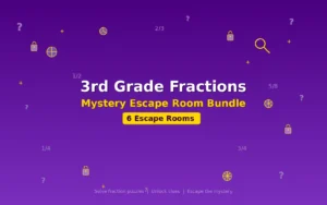 3rd Grade Fractions Mystery Escape Room Bundle